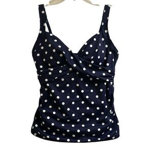 Lands End Tummy Control V-Neck Wrap Underwire Tankini Swim Top Size 6P